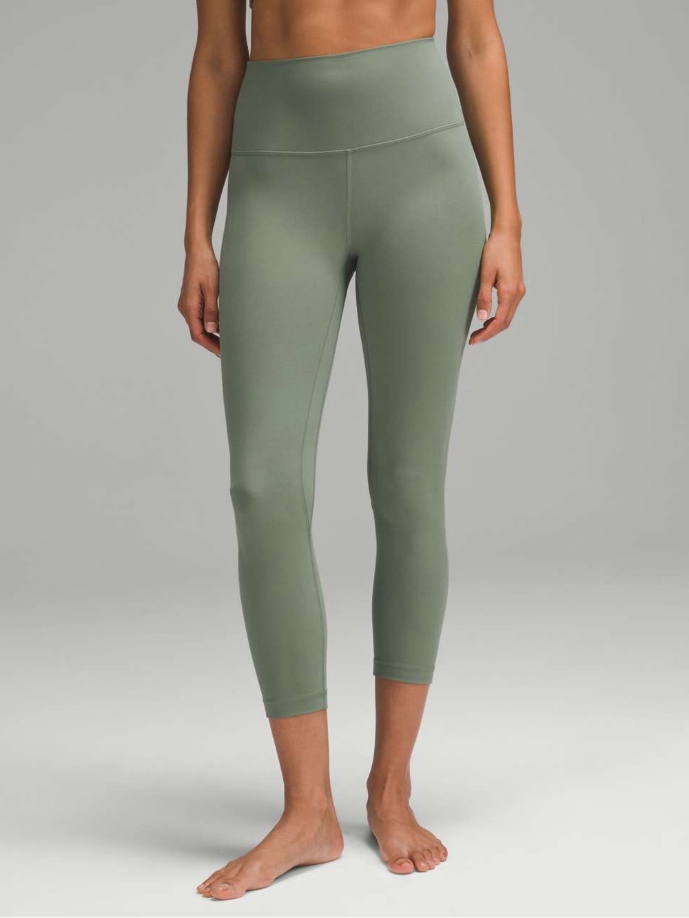 Lululemon 23” Olive Green High Rise Cropped Leggings Size 4